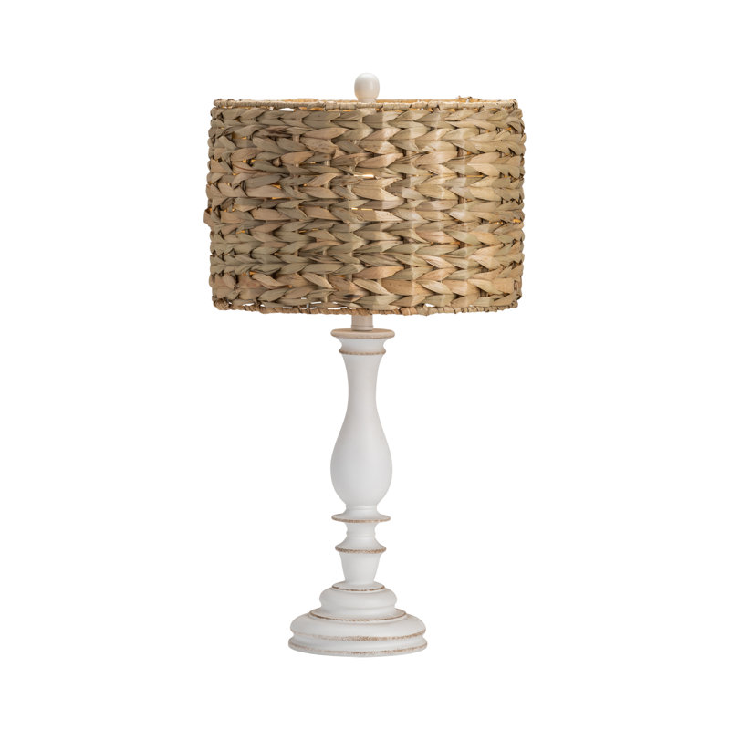 Lampe de table 26,5 "en résine avec abat-jour brun clair