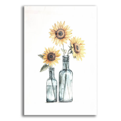 «Sunflowers In Bottles» par Svetlana Aleynikova, art mural en verre acrylique