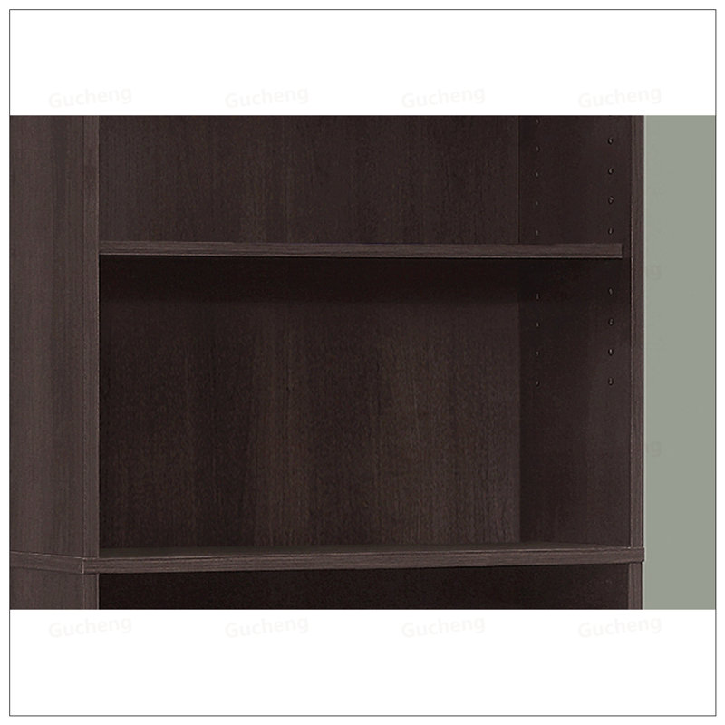 Bibliothèque transitionnelle à 6 niveaux avec tablettes réglables pour le bureau et la chambre à coucher, peu encombrante et élégante finition espresso