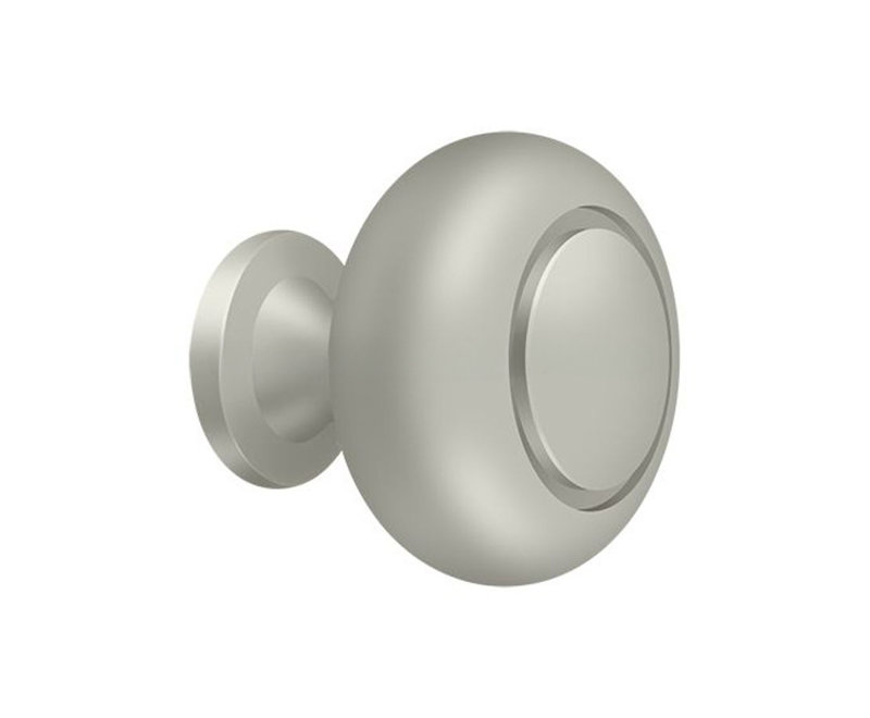 Deltana KR119U15 - Bouton d'armoire à champignon de 1-1 / 4 po de diamètre, chrome brossé uni, Nickel brossé