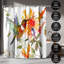 Rideau de douche floral colibri et fleurs orange par Suren Nersisyan