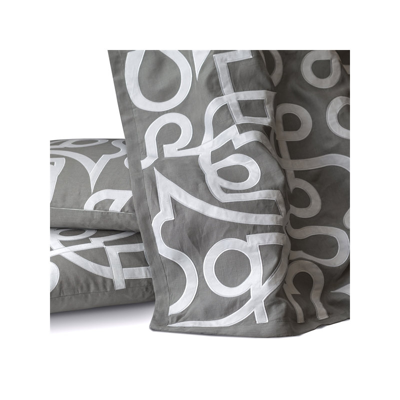 Geo Lumbar Pillow Cover & Insert, 18" x 30", Light Gray/White