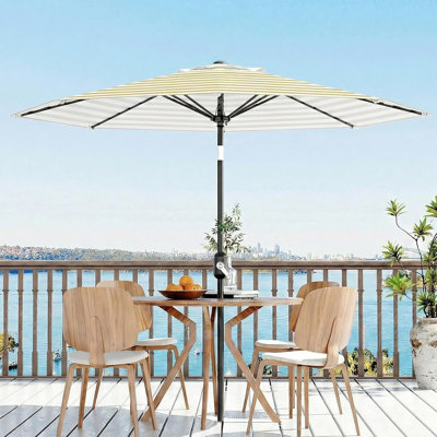Parasol d'extérieur rayé 10 pi