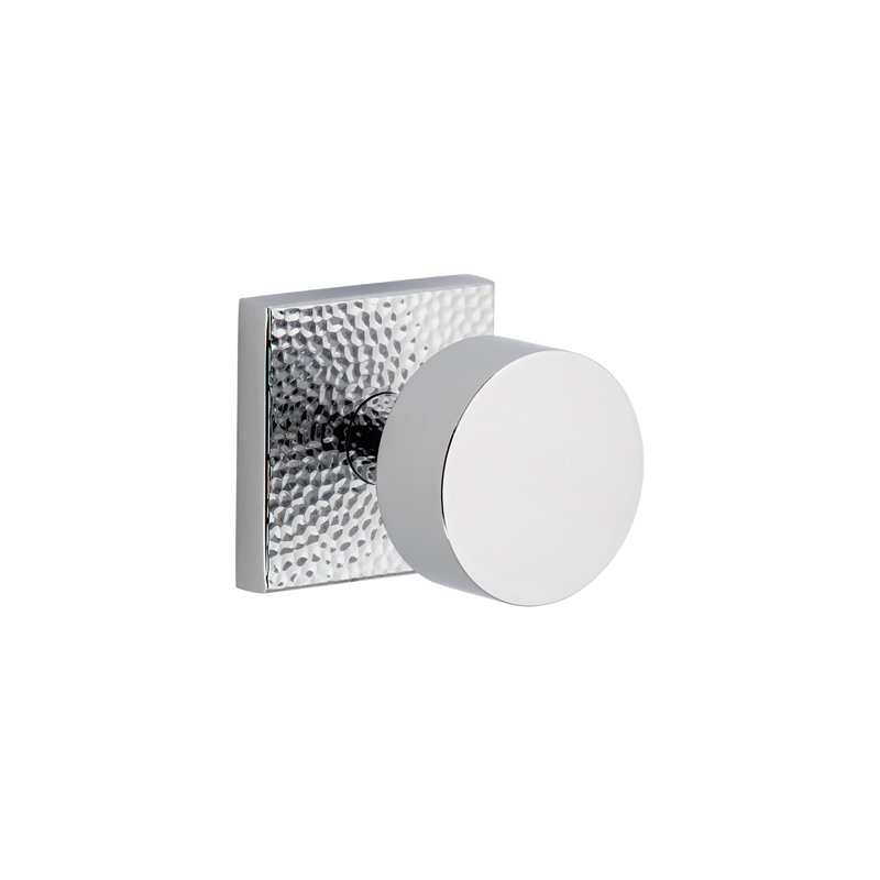Viaggio Circolo Rosette Double Dummy with Circolo Knob, Square, 2 Door Knobs, Bright Chrome