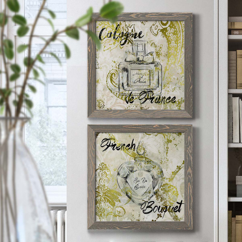 Ensemble de 2 cadres photo sur toile, "Deo", Encadré gris, H 20 po x l 40 po x P 1,5 po