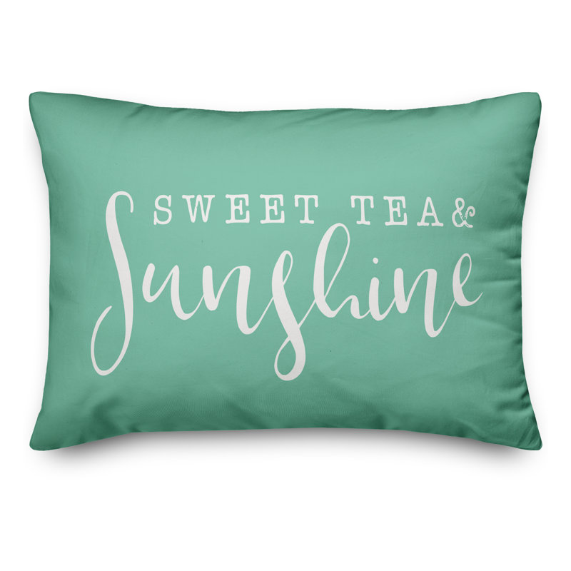 Textual Outdoor Throw Pillow, Mint Green
