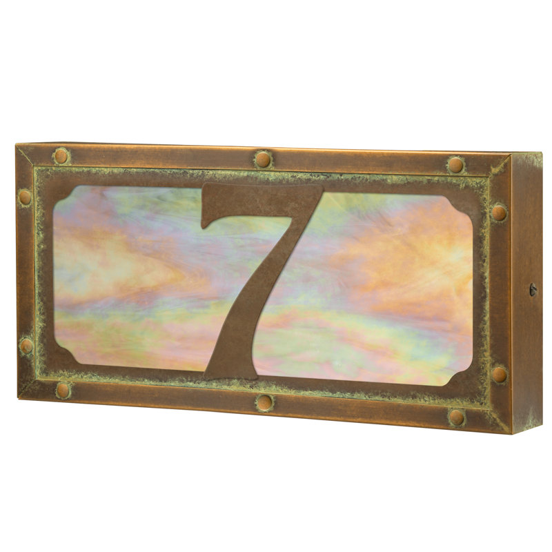 Rectangle Address Plaque Frame, New Verde/Gold 