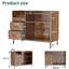 Record Player Stand with Storage for 500+ Albums, Mid-Century Modern Turntable Shelf & Drawers  Sturdy Wood & Metal Audio Console for Living Room