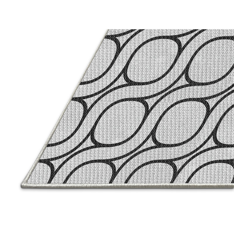 Tapis gris/noir tissé à la machine, Rectangle 8 pi x 12 pi