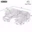 Canapé modulaire de base, canapé modulaire en U de 90 po avec repose-pieds mobile, table basse avec dispositifs de chargement cachés