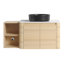 Meuble-lavabo mural de 42 po avec charnières à fermeture en douceur, lavabo d'art en céramique et structure peu encombrante
