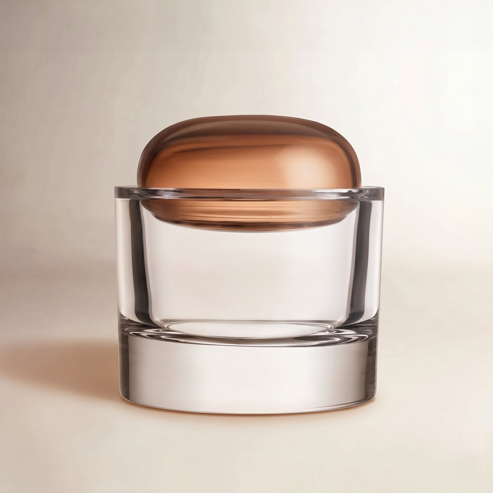 Ecrin Lead Free Crystal Jar, 7.2" H x 5.7" W x 5.7" D, Caramel