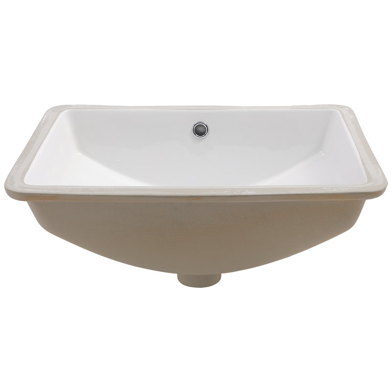 Lavabo de salle de bain rectangulaire encastré en céramique 21 po avec trop-plein Manvydas Hokku Designs