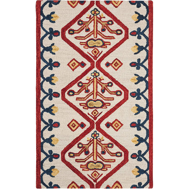 Vahakn Hand Tufted Wool Southwestern Rug, Rectangle 3' x 5'