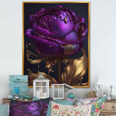Purple Peony Liquid Gold III - Peonies Canvas Prints