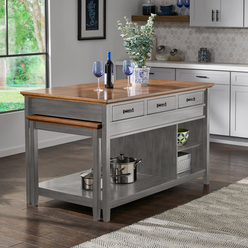 Marcotte Kitchen Island, Gray