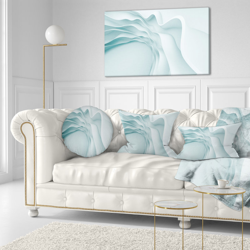 Coussin décoratif à ondes 3d de grande taille fractal, H 16 po x l 16 po