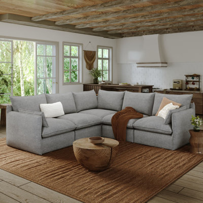 L shape off white closed water proof sofa