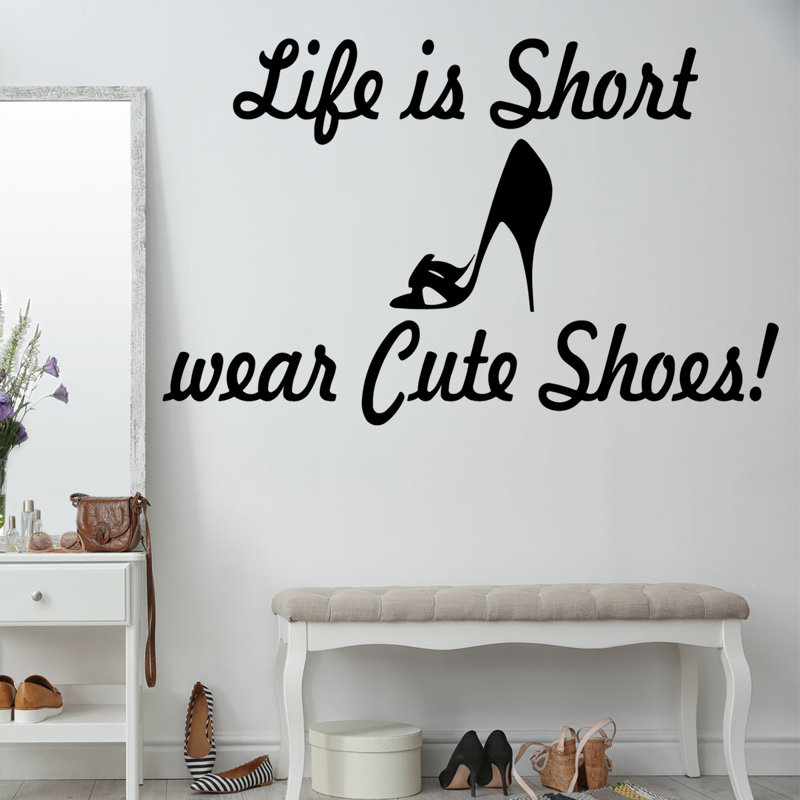 Décalcomanie murale "life is short usure" jolies, 14 po x 22 po