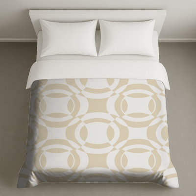 Housses de couette beiges à motif circulaire