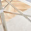 Élégante table carrée en verre extensible - Verre trempé transparent de 36 po, pieds en métal argenté. Pieds en métal télescopiques, plateau de table carré en verre transparent, raccord pour ventouse.