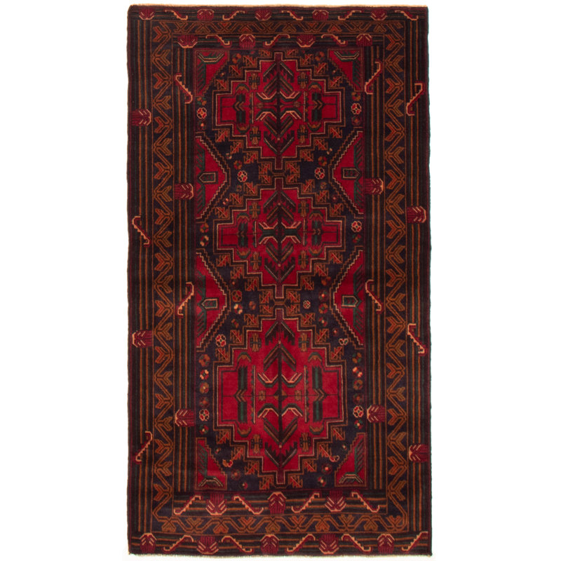 Tapis rouge foncé Lynnisha 3 pi 8 po x 6 pi 7 po