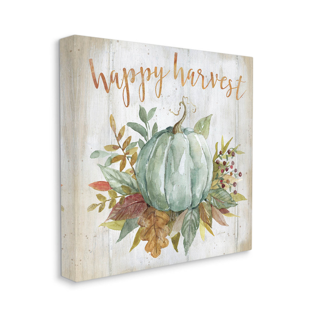 " Happy Harvest Seasonal Pumpkin " by Livi Finn Stupell Industries 