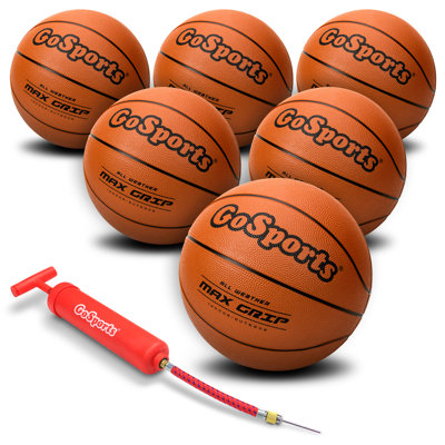 GoSports Indoor/Outdoor Rubber Basketballs - Size 6