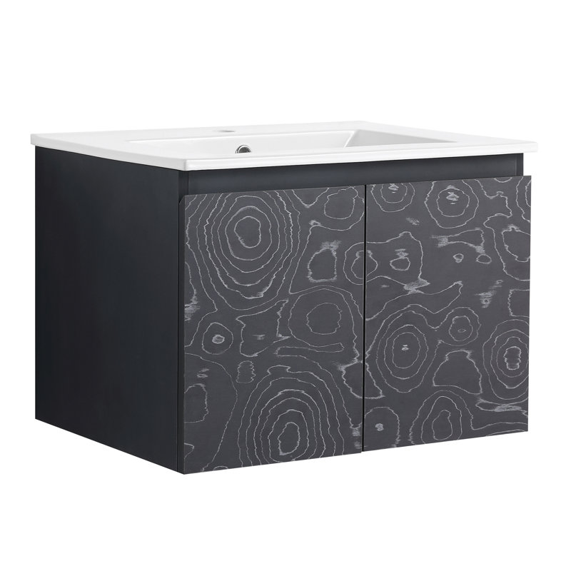 Meuble-lavabo mural 24 po avec lavabo en céramique