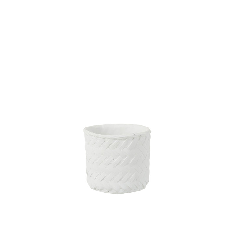 Fitzgibbon Pot Planter, 17.5cm H x 20cm W x 20cm D, White