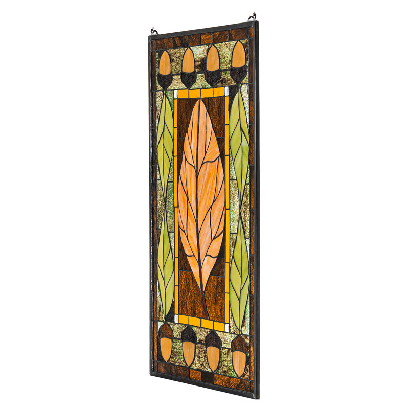 Lodge Tiffany Harvest Festival Stained Glass Window