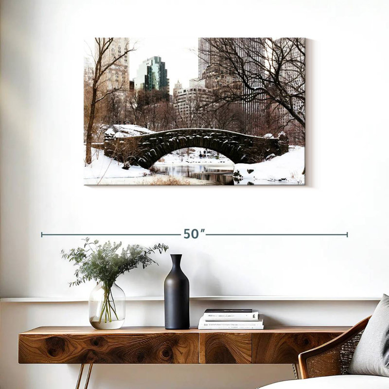 Ravi Gapstow Bridge Snow, H 24 po x l 36 po
