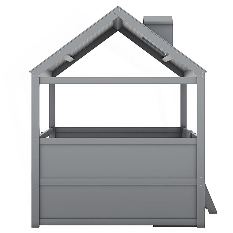 Lit, cadre de lit maison, Gris, Double
