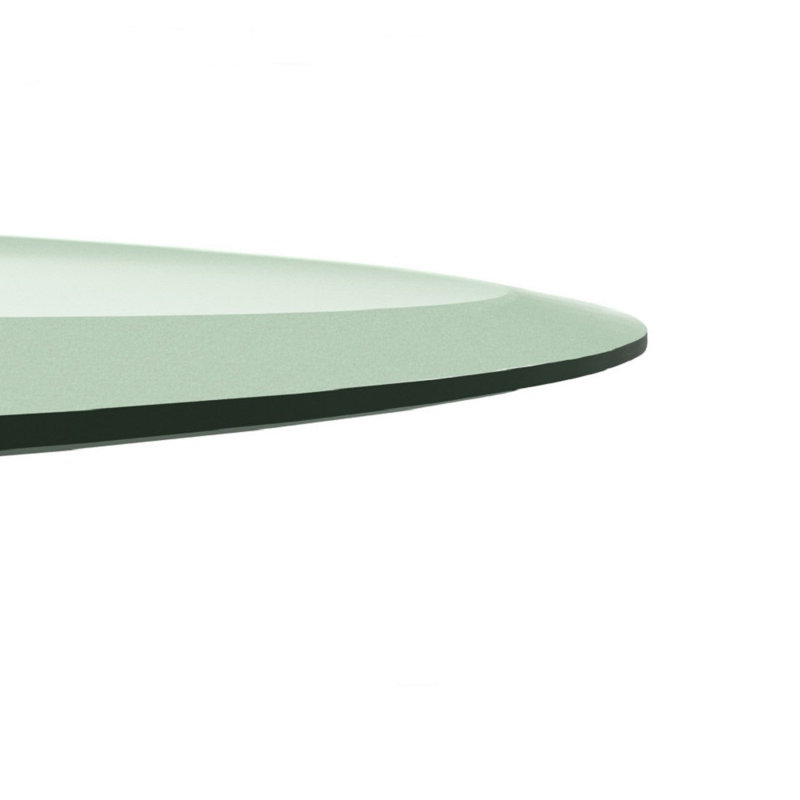 Round Clear Tempered Glass Table Top 60 Inch with 1/4 Inch Thick Beveled Polished Edge Ideal for Tables Desks Workspaces and Outdoor Furniture by Fab Glass and Mirror