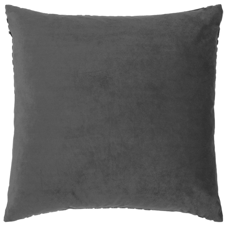 Evoke Geometric Square Throw Cushion, Charcoal, Feather