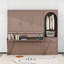 Grand lit escamotable 3 tiroirs avec tablettes et garde-robe ouverte-130021474