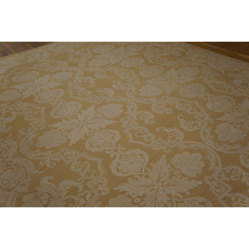 Flatweave Wool Floral Area Rug