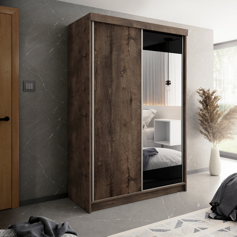 32 Laminate Wardrobe, Dark Brown/Black