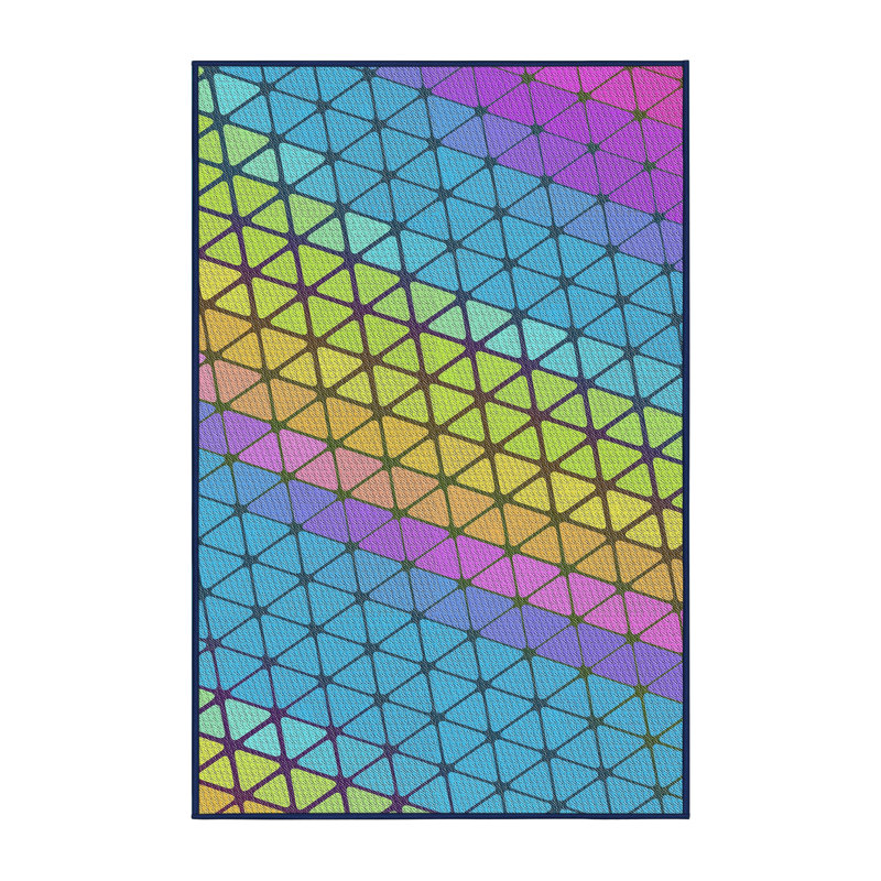 Wool Geometric Indoor Rug, Rectangle 2' x 5'