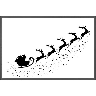 Rannie Santa Claus Flying - Single Picture Frame Print