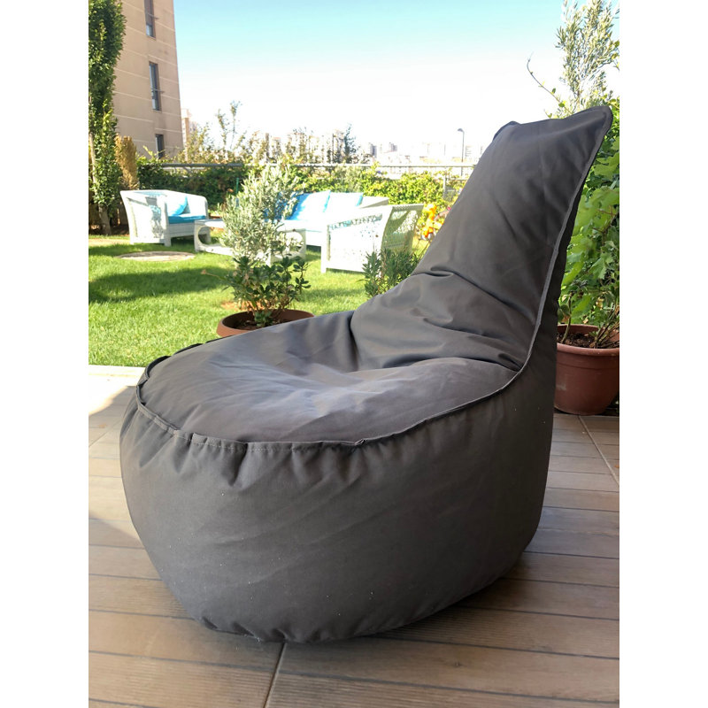 Comfortable Grey Bean Bag Chair, 23.6 x 27.6 x 11.8 Inches | 100% Polyester with Waterproof Fabric | Recycled Styrofoam Bead Filling | Removable Zipped Cover | Ideal for Living Room, Kids' Rooms & Relaxation