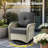 6-Person  All-Weather Wicker Outdoor Sectional With Cushions,Swivel Rockers,Led Coffee Table And Fire Pit-611241731