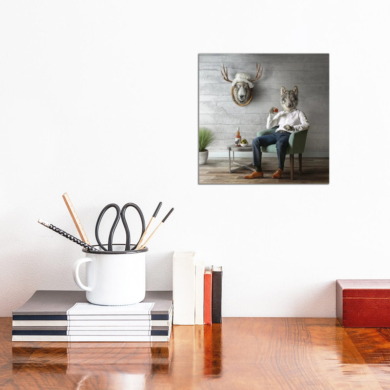 Home Fairytale: Big Bad Wolf by Spielsinn Design - Gallery-Wrapped Canvas Giclée on Canvas, Canvas, 30.48 cm H x 30.48 cm W