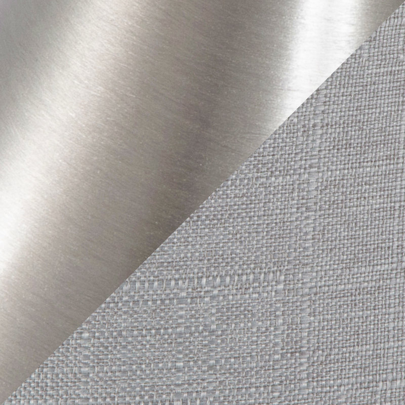 Lampe de table contemporaine en métal brossé 27 po en nickel brossé avec lin texturé gris et abat-jour nickel brossé - ensemble de 2