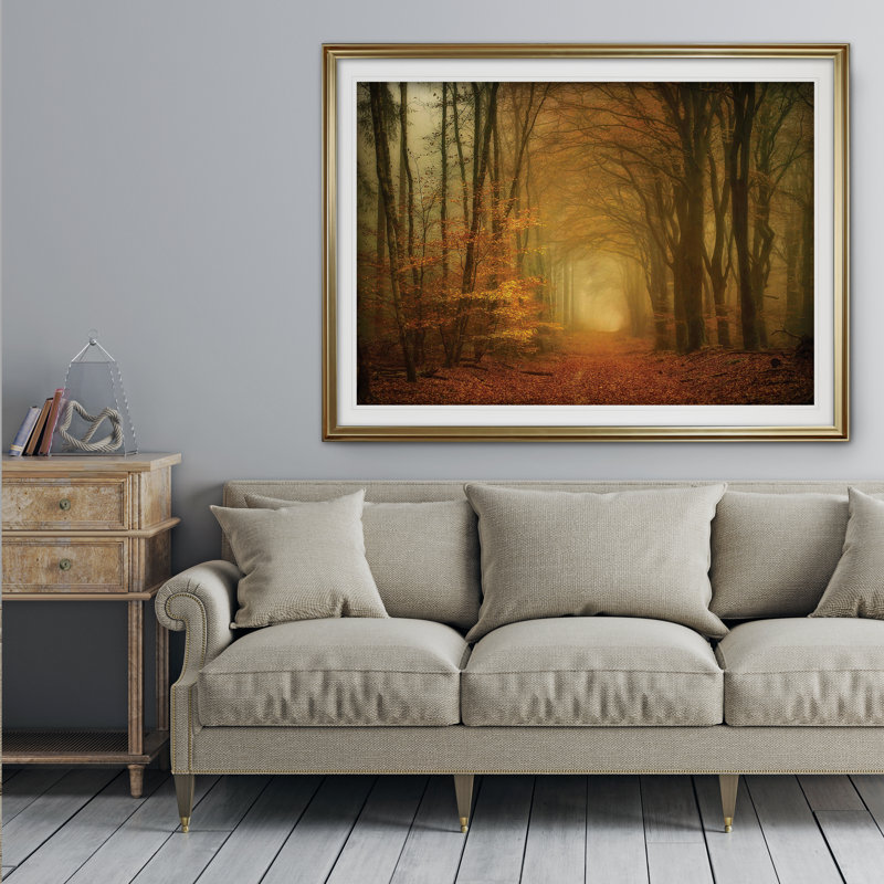 « early light », reproduction de photo, Cadre doré, H 28 po x l 38 po x p 1,5 po