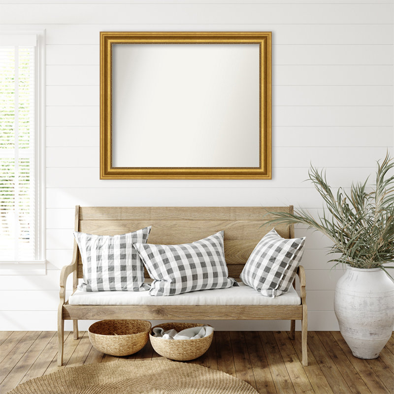 Miroir de salle de bain Jashawna, 37,75 po x 43,75 po, Doré