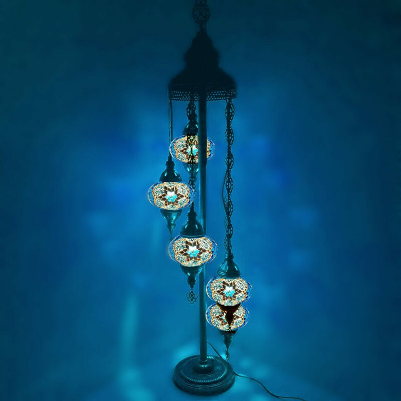 120cm Tree Floor Lamp Set, Blue