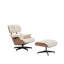 Chaise longue avec repose-pieds en cuir véritable Modern Classic-1181243228-1181243224