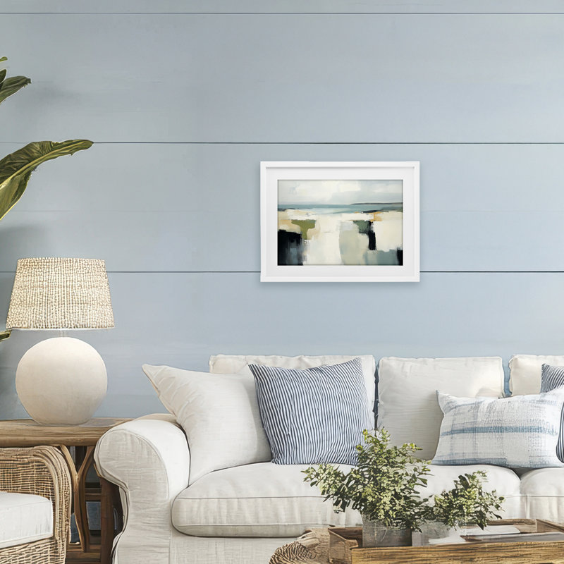 «Pastel Brushed Plains», impression par Irena Orlov, H 14 po x l 20 po, Cadre blanc côtier
