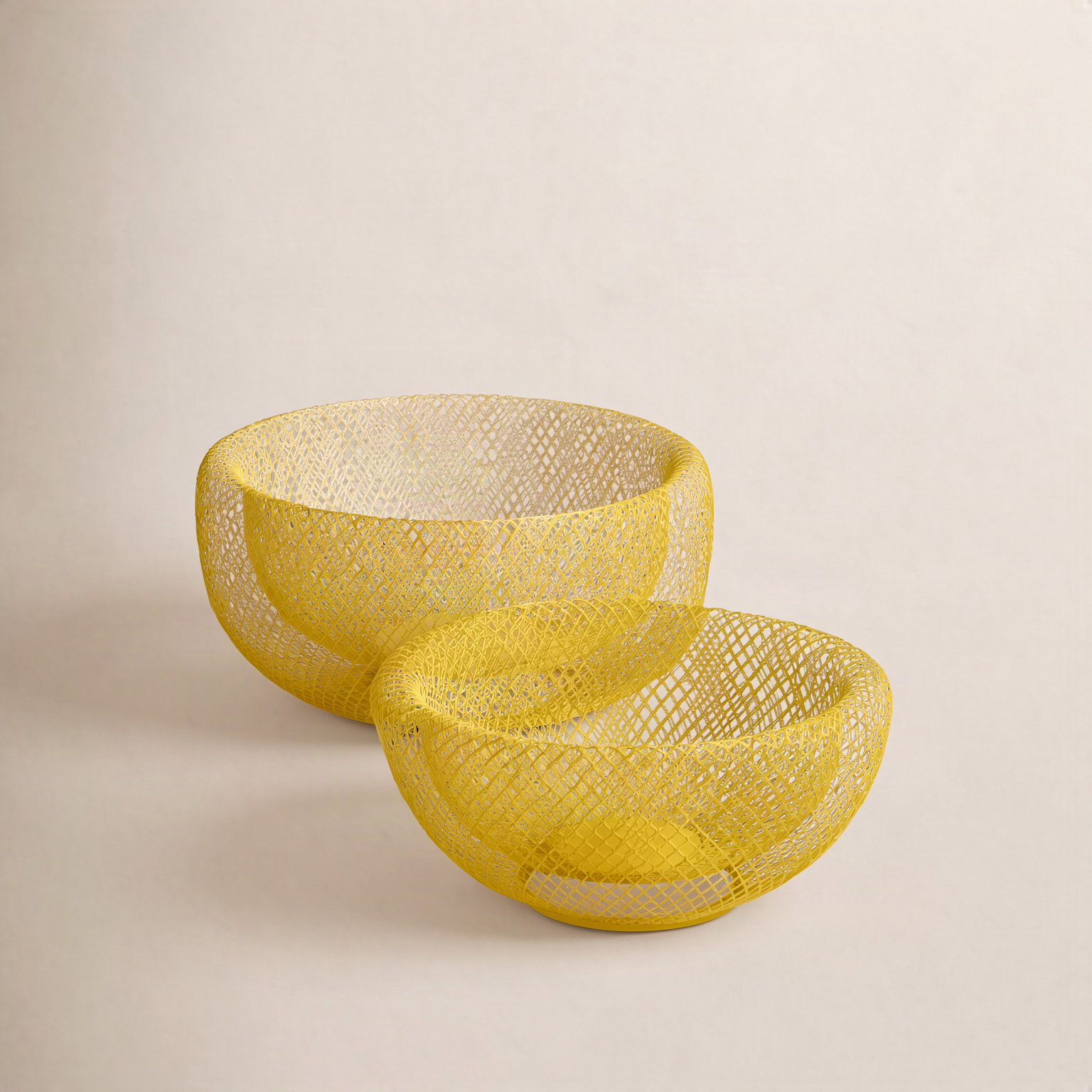 Ishtar Metal Decorative Bowl 2, Yellow